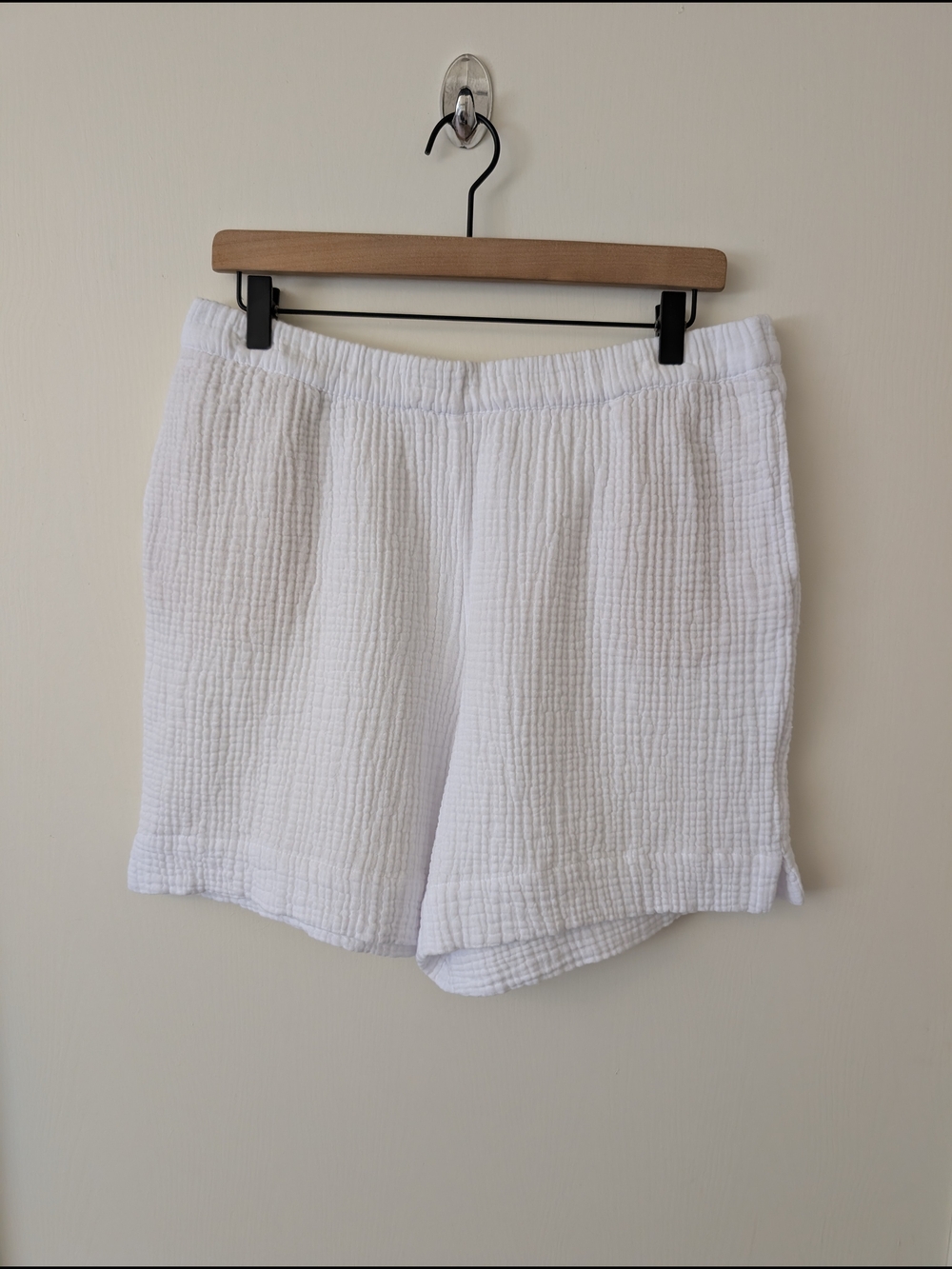 J. Jill Womens Medium Petite White 100% Cotton Gauze Pull On Shorts Casual